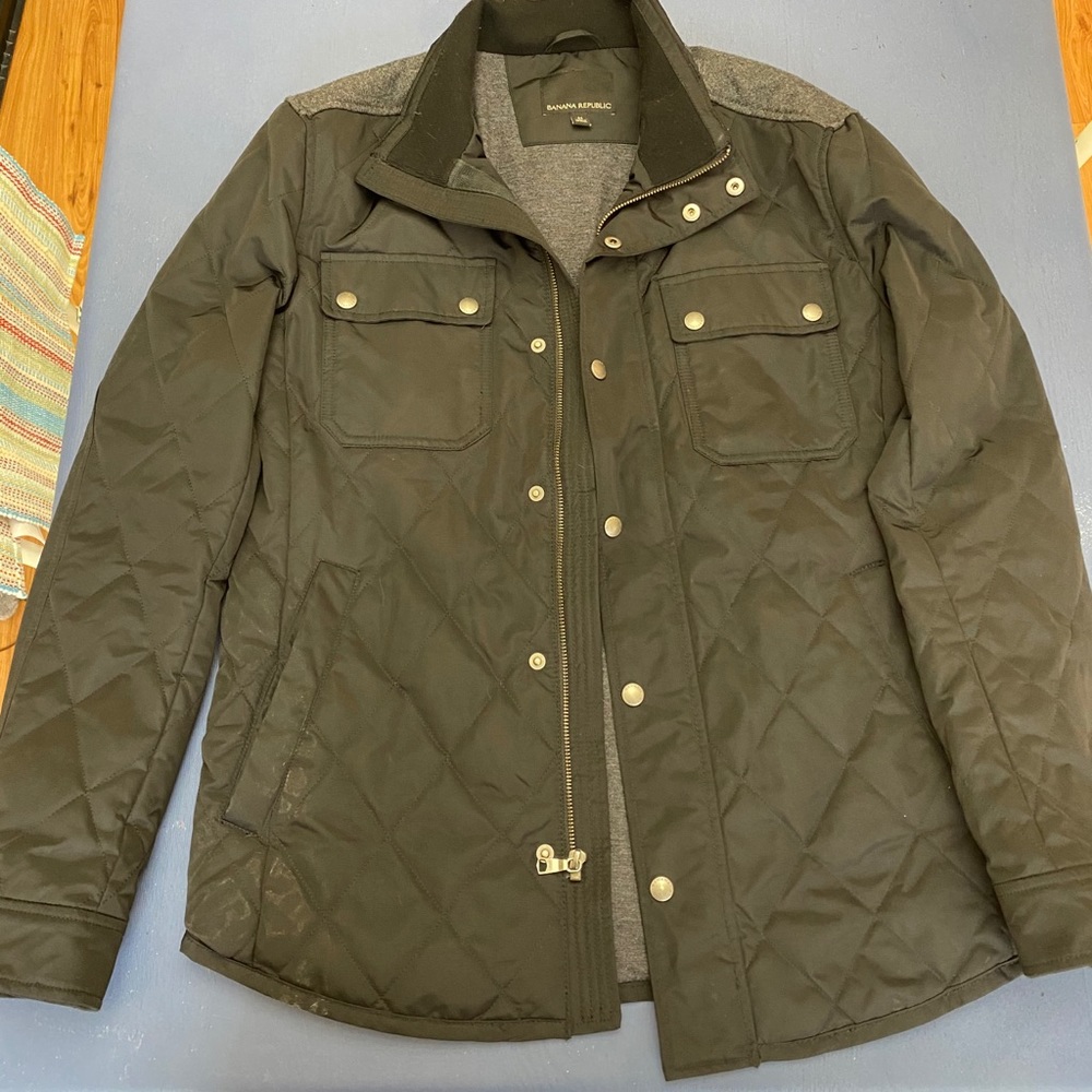 Banana Republic Black Stitched Coat Jacket Medium